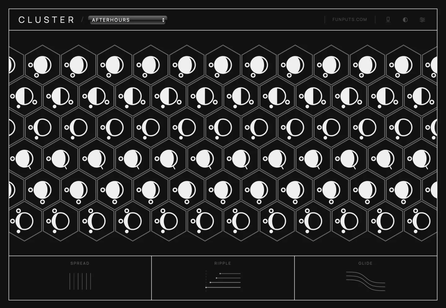 Cluster visual harmony interface in dark mode